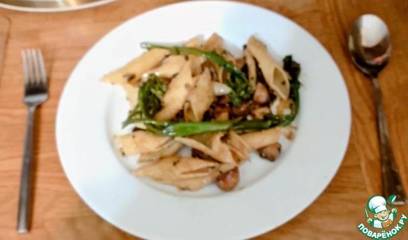 Лапша с грибами в мисо соусе