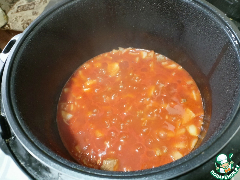 Харчо с ткемали в мультиварке